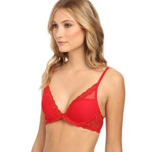 Natori Feathers Contour Plunge Bra 32C Red